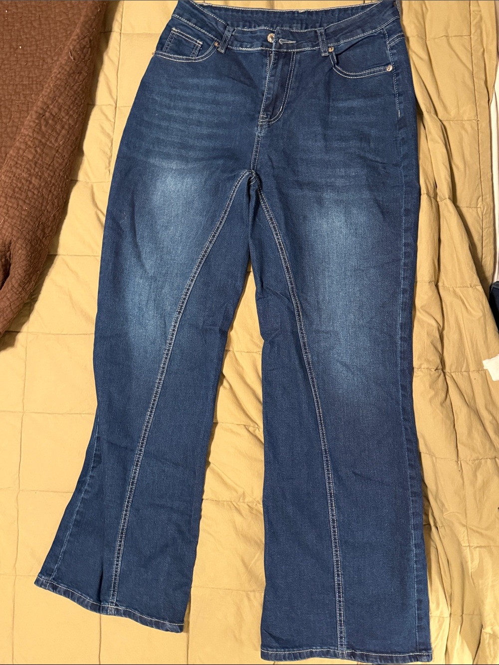 Extra wide Leg Women's Blue Denim Jeans - Mid Wash Med (8-10)